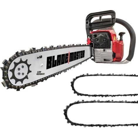 Tronçonneuse thermique 65cc 3,9cv 50cm avec kit de protections et 2 chaînes Extra - BLADEMASTER DE POWERGROUND