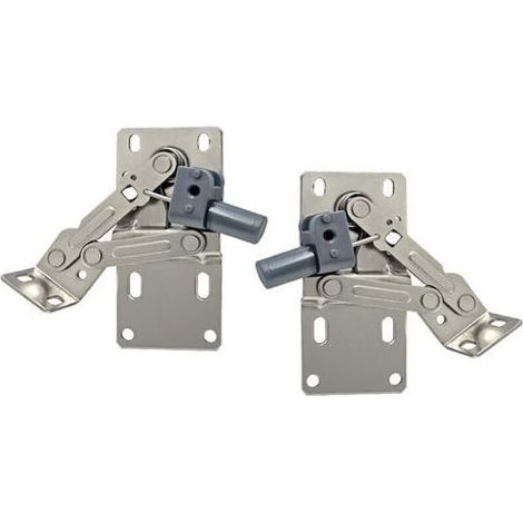 Lot de 2 charnières de plateau basculant, charnière de support de porte rabattable, accessoires de quincaillerie pour meubles, charnière d'évier standard pour organisateur d'armoire (amortissem (1/5)