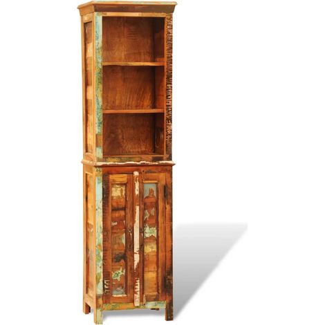 Altholz Möbel - vidaXL Bücherregal Altholz Massivholz Vintage - Bücherregal mit Schrankfach (1/5)