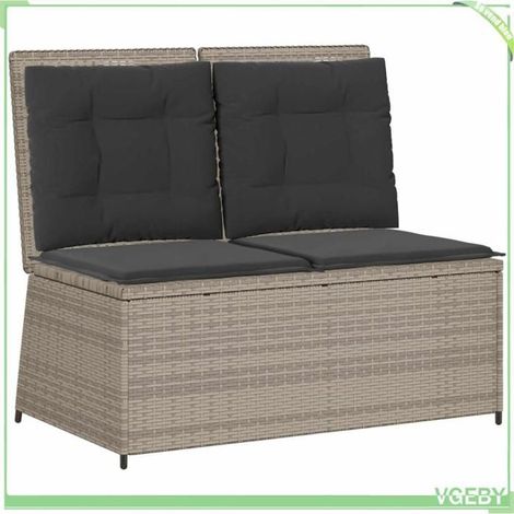 Banc de jardin inclinable - FAFEICY - 3394472 - Gris clair - Polyrotin - Dossier réglable (1/5)