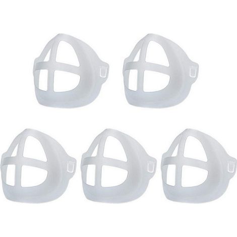 LECHUANG Masque de protection Support de masque, 5 pièces Support intérieur Support de masque de cadre Plus d'espace pour une respiration confortable Lavable RéutilisableMasque de protection