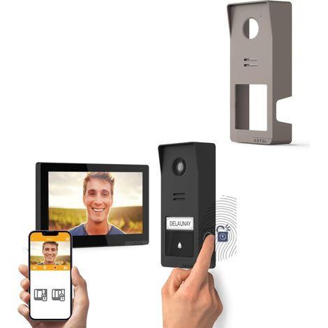 Drahtlose Gegensprechanlage Wave 3 + titangraues Schale für Türstation