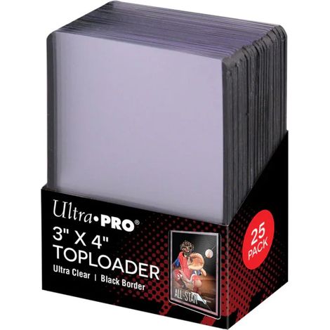 Ultra Pro 25 Toploader-Packung: 25 Premium-Toploader mit schwarzem Rand