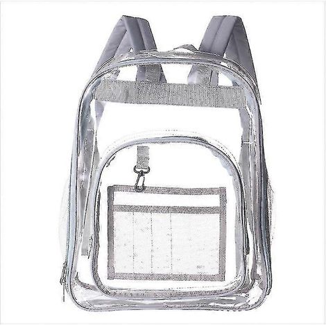 Sac à dos transparent robuste en PVC transparent avec bretelles réglables (1/5)