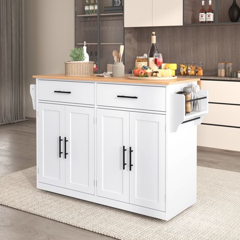 Sideboard mit Klappplatte für Küche 120x46/70x91,5 cm MDF OKMYHOME (1/5)
