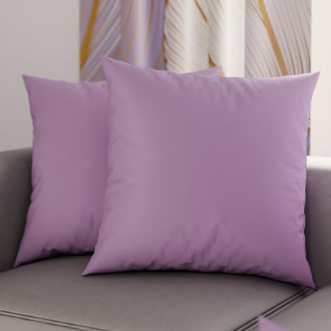Lot de 2 Taies d'oreiller de Lit 35x35 cm, Housses de Coussin Unies Couleur Lilas, Taie Oreiller 100% Microfibre Hypoallergénique, Fabriqué en Italie (1/3)