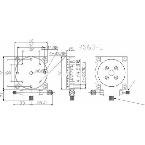 Manual rotating platform with R-axis - Linear precision bearing - Load capacity of 29.4 N - 60 mm (1/5)