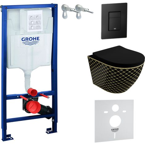 GROHE WC Set mit Vorwandelement, Wand-WC und Spülknopf (1/5)