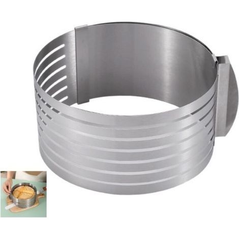 Réglable Couche de Moule en Acier Inoxydable Mousse Gâteau Slicer Kit,6-8 Pouce/9-12 Pouce(9 à 12 pouces)