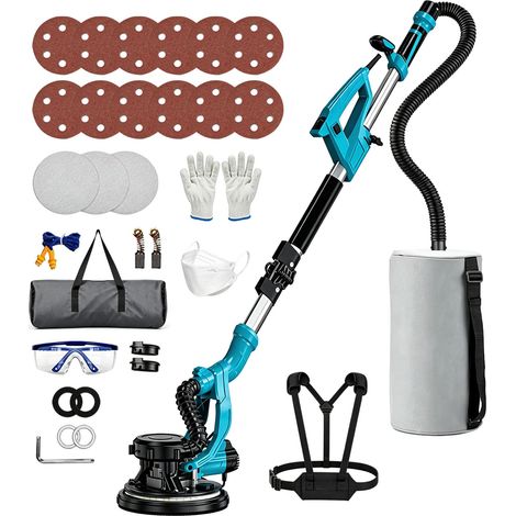 Ponceuse Girafe 1000W, Ponceuse Mur et Plafond avec Aspirateur pour Plaques Plâtre Cloisons Sèches Plaquiste, 9 Vitesses Variables, 800-2200 tr/min, Poignée Télescopique Pliable, Éclairage LED (1/5)