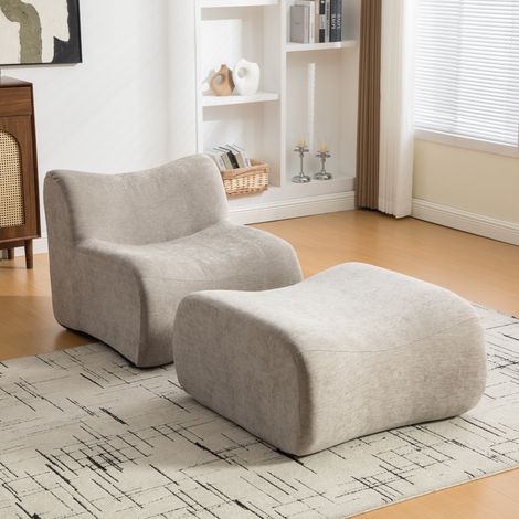 Canapé modulaire compressible en chenille,mousse 30D haute résilience,facile à déplacer,sol antidérapant,idéal pour salon,gris.(HA)