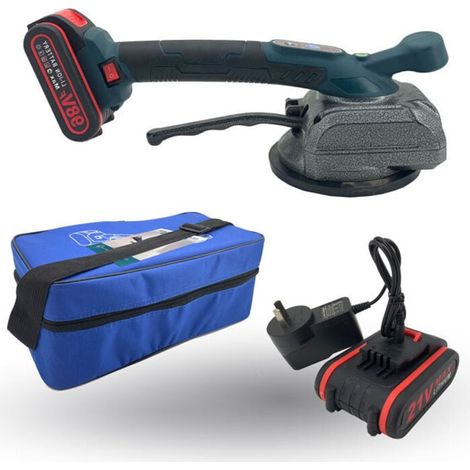 Vibrante Carrelage électrique, Tile Vibrator de Carreleur, Ventouse Carrelage, Vibreur Carrelage, 5 Vitesses Réglable, Capacité d'adsorption de 100 kg (2Battery) (1/4)