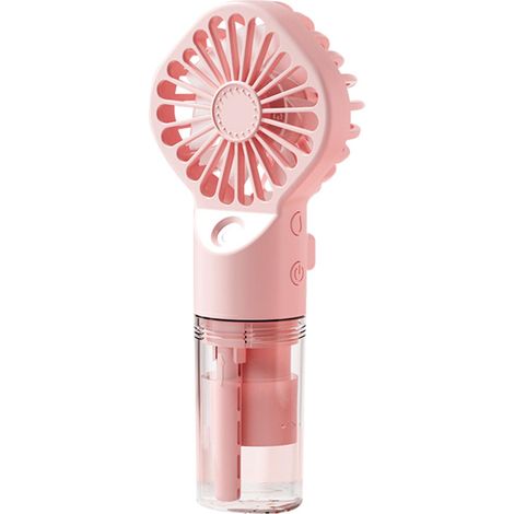 Mini ventilateur portable d'été, format mini, pour intérieur et extérieur, rose (1/5)