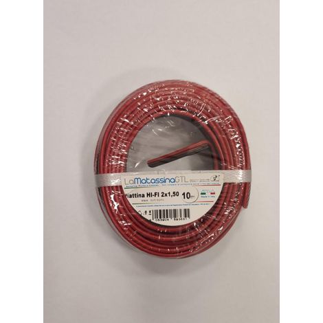 Cavo Per Altoparlanti In Alluminio 2x1.5mm² – Bobina Da 100 Metri, Rosso/marrone, Per Impianti Audio Auto E Professionali