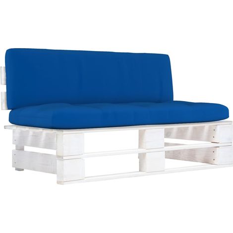 Canapé de jardin central palette Canapé relax - Banc de jardin Blanc Bois de pin imprégné BV911606 - BonneVie (1/5)