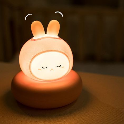 Veilleuse Lapin Rechargeable Lumière Douce Commandée Tap Control pour Maison Chambre DC5V (1/5)
