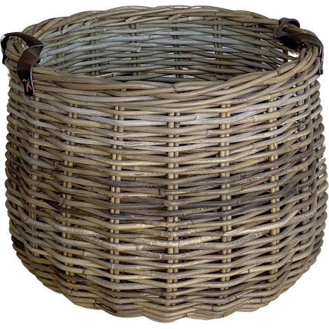Aufbewahrungskorb aus echtem Rattan-Kabu-Holz mit Griffen