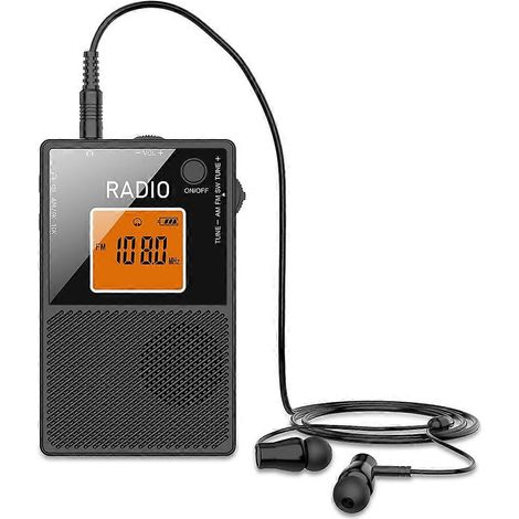 Mini radio portable AM/FM/SW, radio stéréo de poche, haut-parleur externe, écran rétroéclairé, radios rechargeables (1/5)