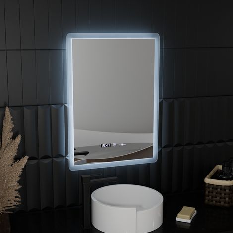 Miroir LED Rectangulaire 50x70 Desembuage Thermometre Gradable (1/5)