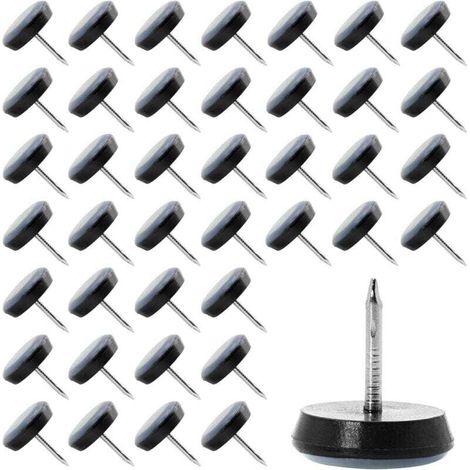 40 Pièces Patins pour Chaises 19mm en Téflon Patins pour Meubles Ronde Patin Chaise a Clouer Protéger Les carrelages, Les sols en Bois, Les chaises, Les Tables et Les Lits (1/4)