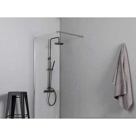 Begehbare Duschkabine Mit Fester Seitenwand 100 Cm Aus Kristallglas (1/5)