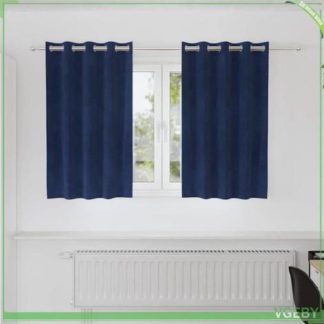 Rideaux occultants - FAFEISY - 4107193 - Velours - 140 x 140 cm - Bleu foncé (1/5)