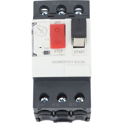 Disjoncteur moteur GV2 ME07C 1.6-2.5A, protection surcharge et court-circuit, interrupteur démarreur AC690V, protection moteur (1/5)