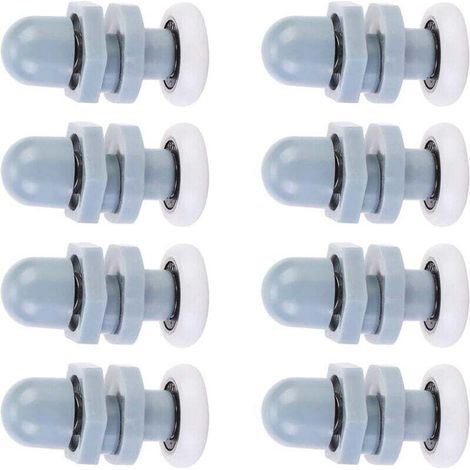 Single Porte de Douche Coureurs,Coulissant Rouleaux Piste Roue de Porte pour Salle de Bains Porte en Verre,pour Remplacement de Douche Coulissante Verre Porte Coureurs Rouleaux Gris(20mm) - Crezuo (1/3)
