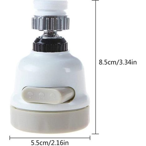 Ugello filtro, testa del rubinetto della cucina girevole a 360 gradi, 3 modalità di spruzzatore del filtro della testa della doccia regolabile per cucina e bagno (1/3)