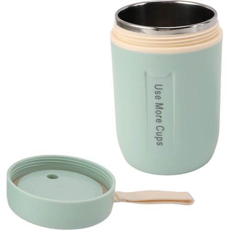 Boîte alimentaire isotherme 600 ml avec couvercle de sécurité et cuillère, acier inoxydable 304, étanche, tasse thermique à soupe pour enfants, vert menthe (1/5)