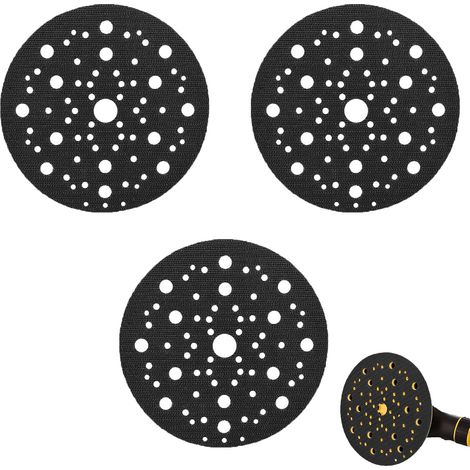 Set di 3 cuscinetti protettivi da 150 mm con 70 fori, interfaccia in schiuma morbida per tamponi per levigatura e lucidatura, tampone in spugna morbida per smerigliatrici e levigatrici (1/5)