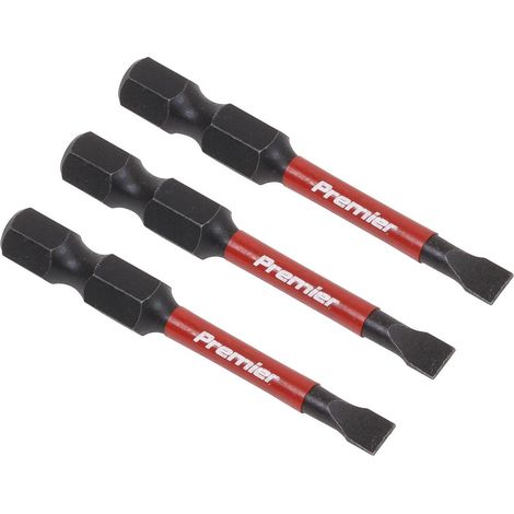Sealey AK8226 Premier Slotted Impact Power Tool Bits 4.5 x 50mm 3pc