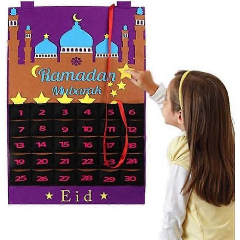 Calendrier de l'Avent Ramadan 2024, Décorations Maison Ramadan, Calendrier Ramadan Musulman, Kit Décoration Fête Ramadan, Ornement Ramadan pour Salon, 30 Pièces (1/5)
