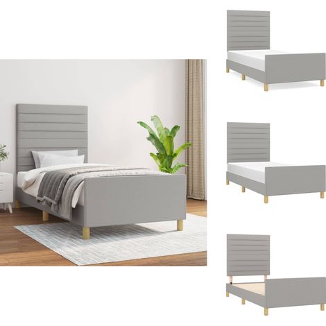 Bettgestell ohne Matratze Hellgrau 80x200 cm Stoff - Bettsofa - Doppelbett - Boxspringbetten - Lattenrost - Bettgestell (1/5)