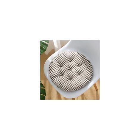 Galette de Chaise Rond, Géométrie Simple Coussin de Chaise Lin,Lavable de Coussin Chaise, Coussin Exterieur,Coussin Chaise Epais Tatami, pour Extérieur Intérieur Jardin (40cm-1pc,Marron)