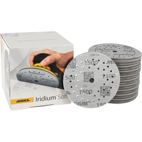 Disques abrasifs Ø 125 mm/Grain P1500 / autoagrippant Multifit / 20 pièces/Abrasifs à base de mousse pour un ponçage à sec précis, ponçage de vernis, finition (1/5)