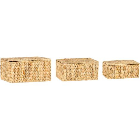 ANDREA HOUSE AX72146 Set de 3 cajas de fibra natural trenzada - ref: AX72146