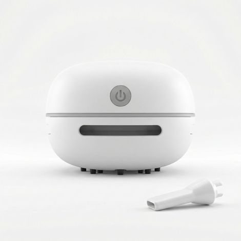 Mini aspirateur à main blanc rechargeable sans fil, aspiration forte pour bureau maison et entretien quotidien (1/5)