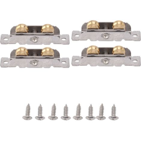4 Set Sliding Patio Door Rollers Replacement Sliding Door Roller Assembly 88 Type Bearing for Home and Office Double Copper Concave Wheel (1/5)