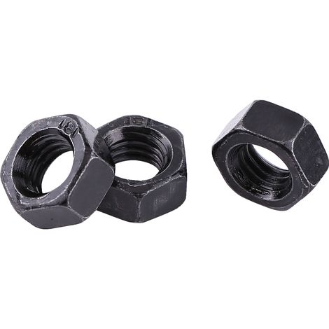 Écrous hexagonaux DIN934 en acier carbone noir, filetage métrique M5, fixation visserie industrielle, lot de pièces de rechange (1/2)