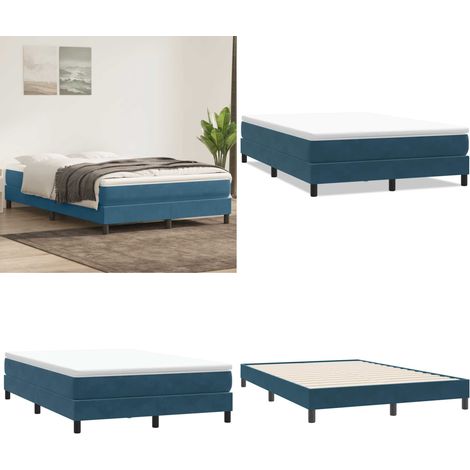 vidaXL Sommier à lattes de lit sans matelas Bleu foncé 160x220cm (1/5)