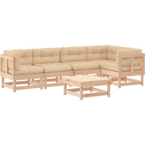 Maison Exclusive - Juego de muebles de jardín 6 piezas y cojines (1/5)