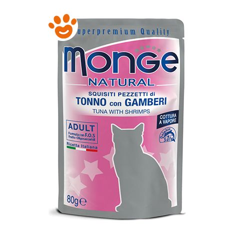 Monge Superpremium Gatto, in busta 80gr - Tonno con Gamberetti
