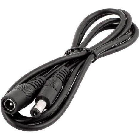 4 Stück 1 m DC 12V Verlängerungskabel, DC-Stecker 5,5 mm x 2,1 mm, DC 0-36V Stromkabel, Stecker/Buchse, Verlängerungskabel für Automonitor, Überwachungskamera, LED-Streifen, Schwarz (1/3)