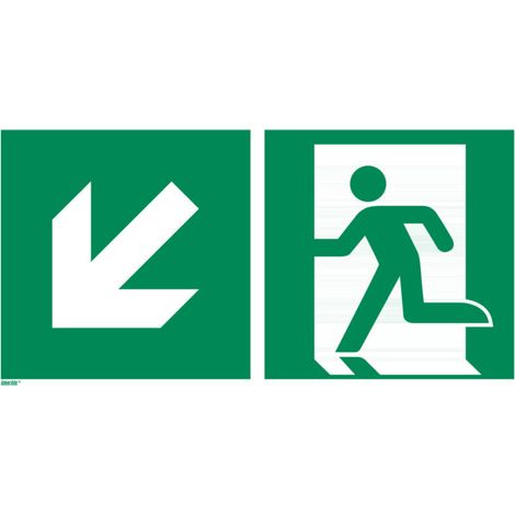 Signaux de secours Issue de secoursà gauche vers le as, Type: 12300