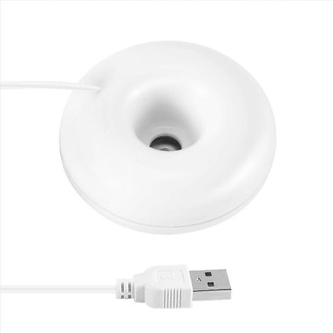 Humidificateur de bureau portable mini humidificateur en forme de donut blanc, USB (1/5)