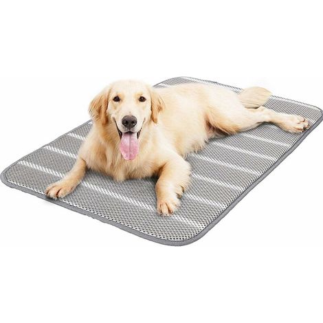 Tapis rafraîchissant pour chiens et chats, gris, en maille 3D antidérapante, taille S. (1/5)