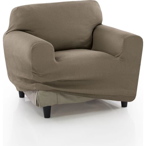 Housse de Fauteuil élastique Universelle de 70 à 110 cm Modèle Reale Lin Housse de Protection pour Fauteuil Individuel Protecteur en Tissu Jacquard Toucher Coton (1/5)