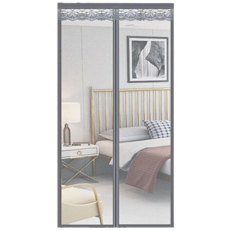 Rideau anti-moustique magnétique, rideau anti-moustique à fermeture automatique, 110 x 210 cm (gris) (1/5)