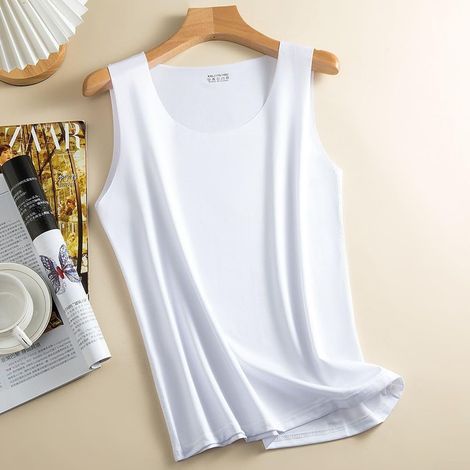 Women's quick-drying ice silk sleeveless sports tank top - Loose fit - For summer and holidays - Round neck (1/5)